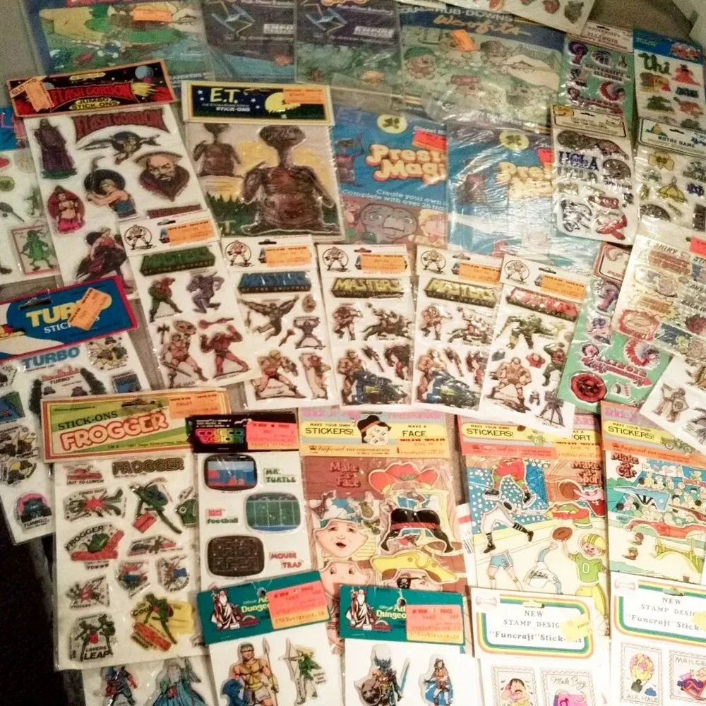 SUPER VINTAGE STICKER LOT MIXED BULK OLD CLASSIC STICKERS 70'S 80'S POP CULTURE
